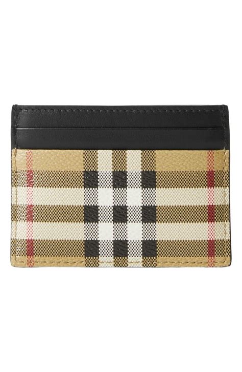 burberry sandon canvas & leather card case - archive beige|Check Card Case in Sand .